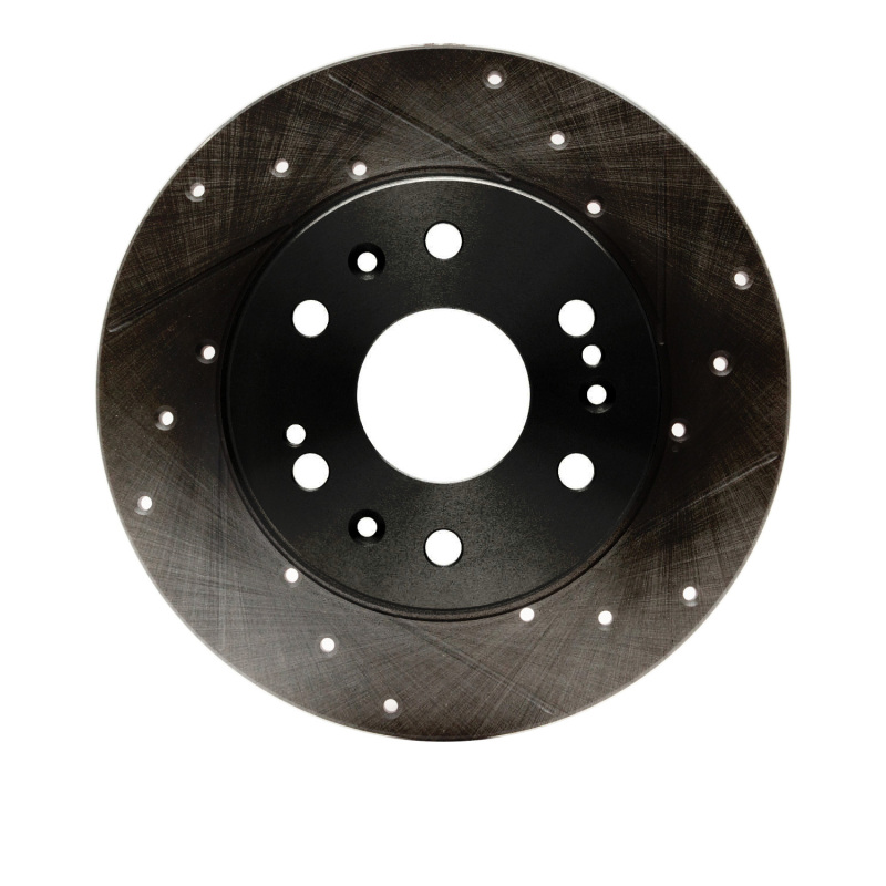 Cadillac Escalade EXT Brake Rotor (1) - Front Right - R1 Concepts - Drilled & Slotted - Black - `05-`20